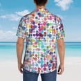 thumbnail image 6 of Goofa Colorful Watercolor Dots Hawaiian Shirt for Men, Unisex Summer Beach Casual Short Sleeve Button Down Shirts,Aloha Tropical Floral print shirt-, 6 of 9