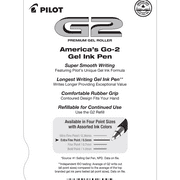 Pilot G2 Premium Gel Ink Pens, Extra Fine Point (0.5mm), Blue, 10 Count
