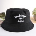 thumbnail image 4 of Hombres Mujeres al aire libre ala ancha pescador sombrero de cubo protección solar transpirable (negro), 4 of 8