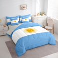 thumbnail image 2 of Manfei Argentinian Flag 7-Piece Twin Bedding,Blue White Yellow Bedding Comforter Set,Light Gray Reversible, 2 of 7