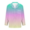 thumbnail image 6 of cllios Gradient Pajamas Sets for Men Long Sleeve Sleepwear Button Down Loungwear 2 Piece Pjs Sets with Pockets, 6 of 6