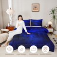 thumbnail image 3 of Feelyou Hippie Spooky Butterfly Full Size Comforter Sets, Vintage Gothic Halloween Bedding Comforter Set, Blue Black, Black Reversible, 3pcs, 1 Comforter and 2 Pillowcases, 3 of 7
