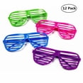 thumbnail image 1 of Neon Color Shutter Glasses 80's Party Slotted Sunglasses for Kids & Adults - 12 Pairs (Random Color), 1 of 6