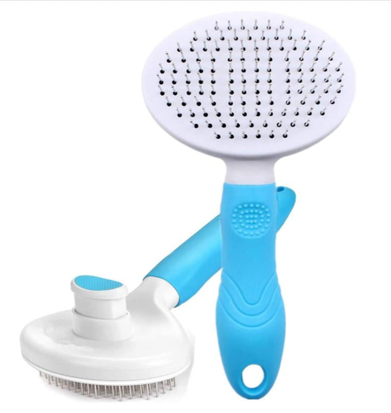 Baytion Pet Grooming Brush Supple Stainless Steel Bristles Quick Cleaning of the Brush to Remove Tangles Dead Undercoat and Dirt Cats Dogs Brushes for Long Haired & Short Hair