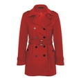 thumbnail image 4 of UAYOTSE Womens Long Wool Coat Double Trench Coat Fall Winter Clothes,Red XXL, 4 of 5