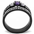 thumbnail image 3 of Luxe Jewelry Designs Women's Black Ion Plated Stainless Steel Ring with Amethyst CZ - Size 6, 3 of 4