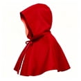 thumbnail image 4 of BFHHYA Little Red Riding Hood Cape Womens Short Hooded Cloak with Front Bow Tie Solid Color Flowy Shawl Cloak for Halloween Party Photo Shooting, 4 of 4