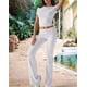thumbnail image 4 of Pantalón de Traje de Corta Ajustado de Color Liso Gris M, 4 of 9