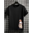 thumbnail image 1 of Camiseta de verano y primavera con estampado de gatitos para hombre, informal, de manga corta, moderna, deportiva y novedosa., 1 of 6