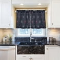 thumbnail image 5 of Yayeee Kitchen Curtains Tier Pair Light Filtering 27"x36" Rod Pocket Short Cafe Window Panel, Starry Night Pattern, 5 of 7
