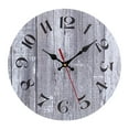 thumbnail image 1 of Reloj de pared redondo de madera, reloj de cuarzo silencioso sin tictac, decorativo de madera Gris, 1 of 7