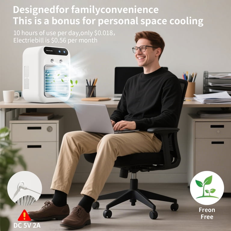 Amybaby Portable Cooling Mist Fan, USB-C Rechargeable photo 3