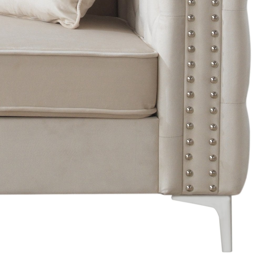 Glory Furniture Paige Sofa in Ivory Color