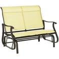 thumbnail image 2 of Outsunny 2-Person Outdoor Glider BenchPatio Glider Loveseat Chair with Powder Coated Steel Frameï¼2 Seats Porch Rocking Glider for Backyard, Lawn, Garden and Porch, Beige, 2 of 9