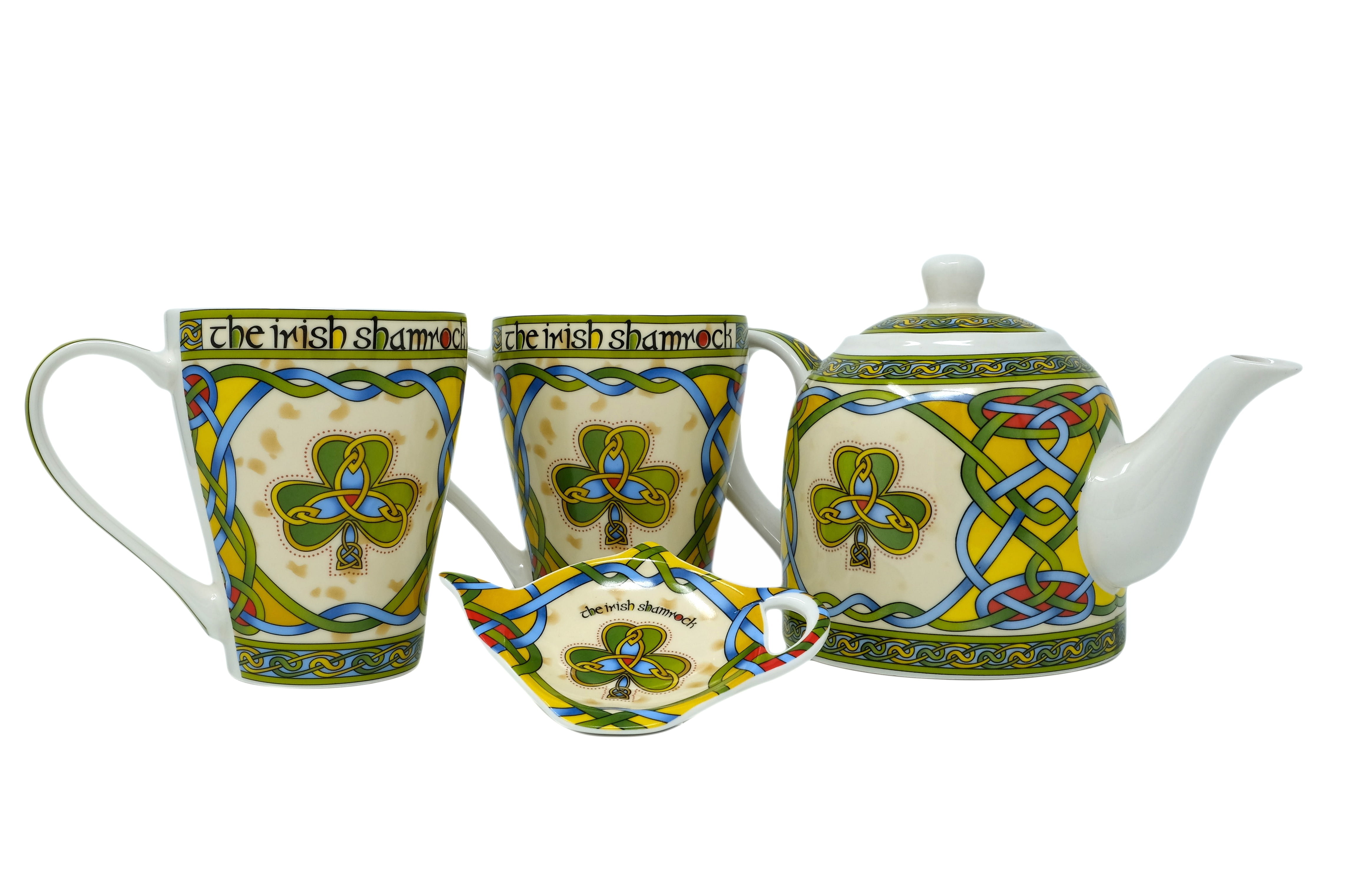 Royal Tara Irish Tea Gift Set Shamrock Coffee Mug Cup Teapot Teabag