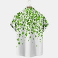 thumbnail image 4 of JURANMO Clearance Sales Today Deals Prime Mens Hawaiian Shirt Italian Irish Clover Graphic Tees Tops Saint Patricks Day Short Sleeve Shirts Casual Button Down Lapel Blouse White XL, 4 of 7