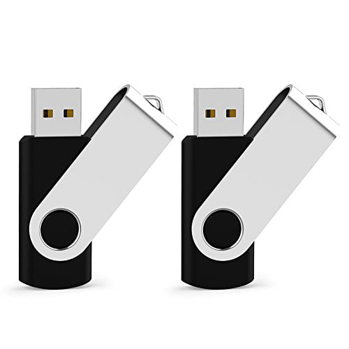 JUANWE USB 2 Pack USB 2.0 Thumb Drive Fold Storage Memory Stick Swivel Design Jump Drive, Black - Walmart.com