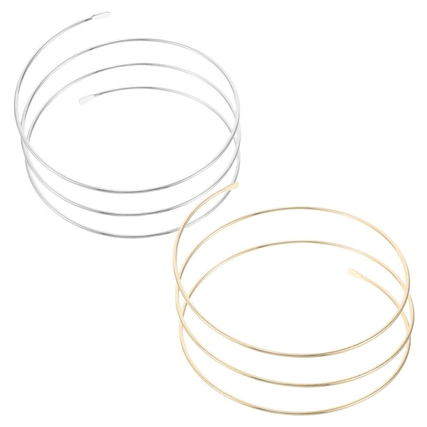 2 pulseras minimalistas de metal para el brazo, joyería para la parte superior del brazo para mujer, brazalete en capas, elegante adorno para festival