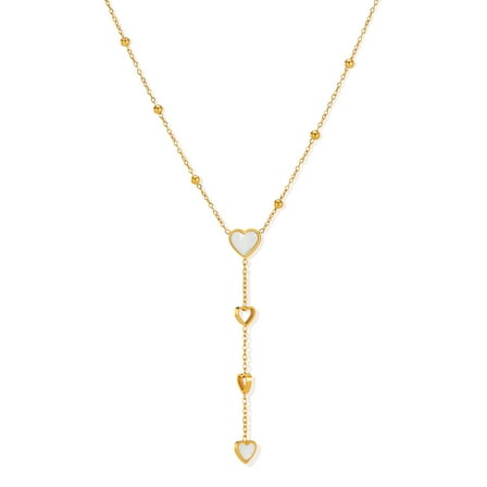 SKQIT Dainty Lariat Necklace for Women 18K Gold Plated Trendy Beaded Chain Drop Necklaces Long Y-Shaped Pendant Jewelry Necklace for Women Gift