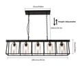 thumbnail image 4 of Modern Metal Frame Pendant Light with Glass Lampshade, 5-Light Chandelier Hanging Ceiling Light Fixture for Kitchen Island Dining Room Matte Black, 4 of 8