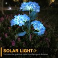 thumbnail image 2 of Btafrte Luces LED Solares para El Hortensias 2 Uds. 3 Cabezales Luces Jardín para El (azul), 2 of 9