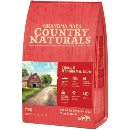 Grandma Mae's Country Naturals Grain Inclusive Dry Dog Food 14 LB Salmon & Whitefish