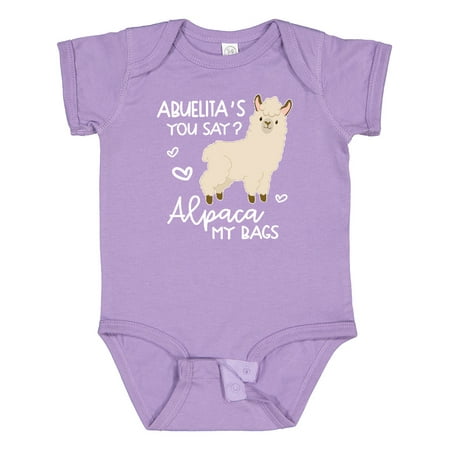 

Inktastic Abuelita s You Say Alpaca My Bags Gift Baby Boy or Baby Girl Bodysuit