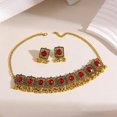 thumbnail image 3 of Vintage Ethnic Jewellery Set for Women Boho Cubic Zirconia Beads Dangle Earring Tassels Choker Necklace Crystal Wedding Party Oxidized Traditional Indian Bollywood Gift Daily Wear Birthday Bff, 3 of 6