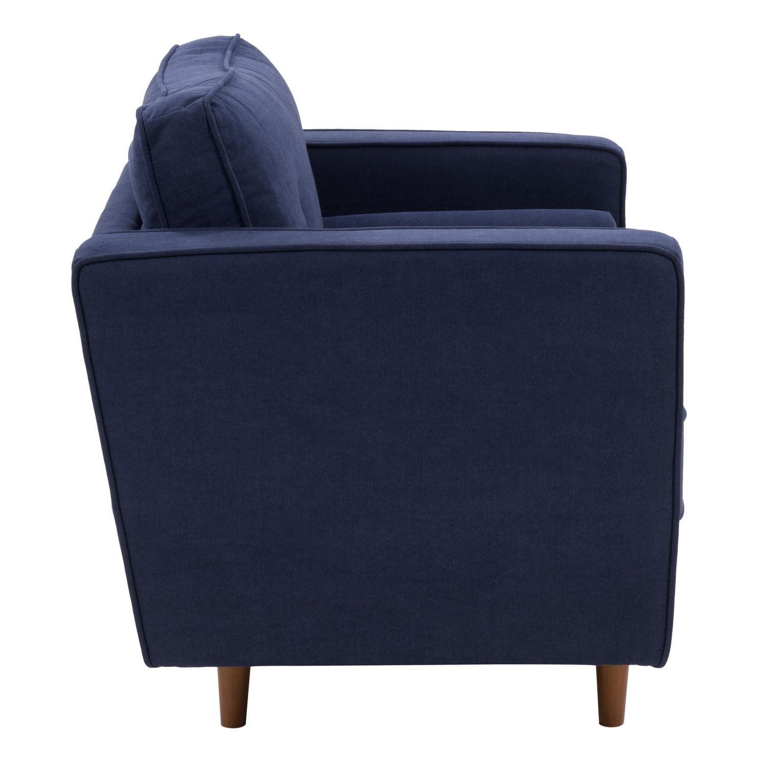 CorLiving Mulberry Mid-Century Comfy Wide Indoor Armchair with 2 Bolster Cushions and Wood Legs