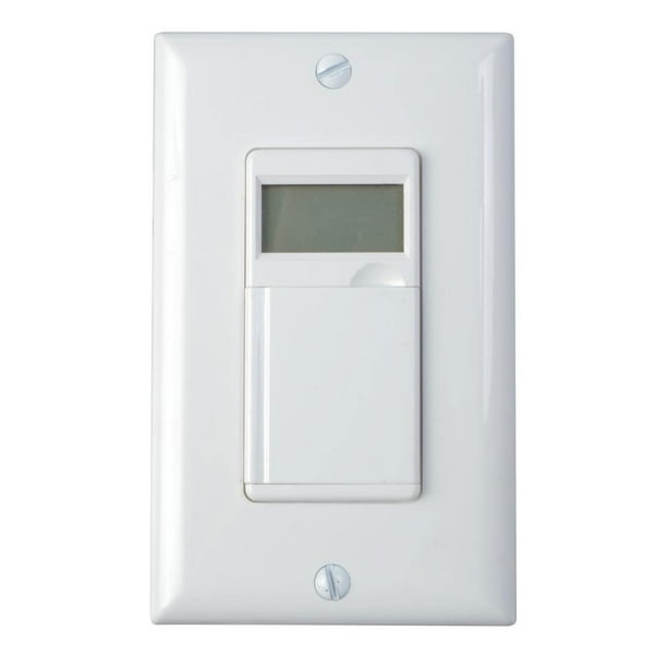 Woods 59020 In Wall Digital 7 Day Programmable Timer With No Neutral Wire White