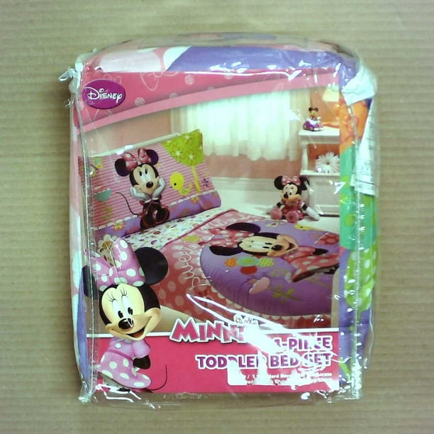 Disney 4Piece Minnie Mouse Toddler Bedding Set