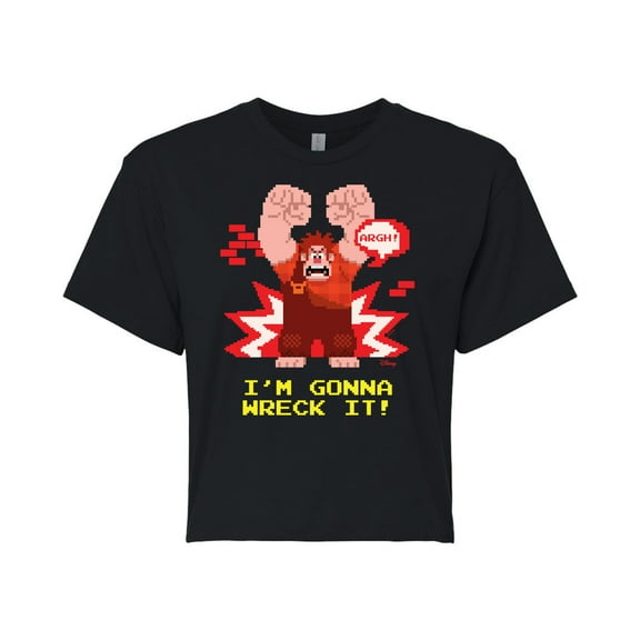 Disney Wreck It Ralph - I'm Gonna Wreck It - Juniors Cropped Cotton Blend T-Shirt