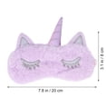 thumbnail image 2 of COOPHYA Purple Imitate Rabbit Hair Eye Mask for Travel 1Pcs Light Blocking Comfortable Blindfold, 2 of 7