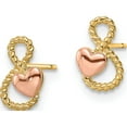 thumbnail image 2 of 14K Two-Tone Heart Post Earrings (9 X 6) Made In Vietnam ye2022, 2 of 5