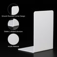 thumbnail image 4 of Uxcell Acrylic Bookends, 2 Pack L-shaped Book Ends for Shelves Desktop Bookshelf Magazine Organizer Holder, White, 4 of 6