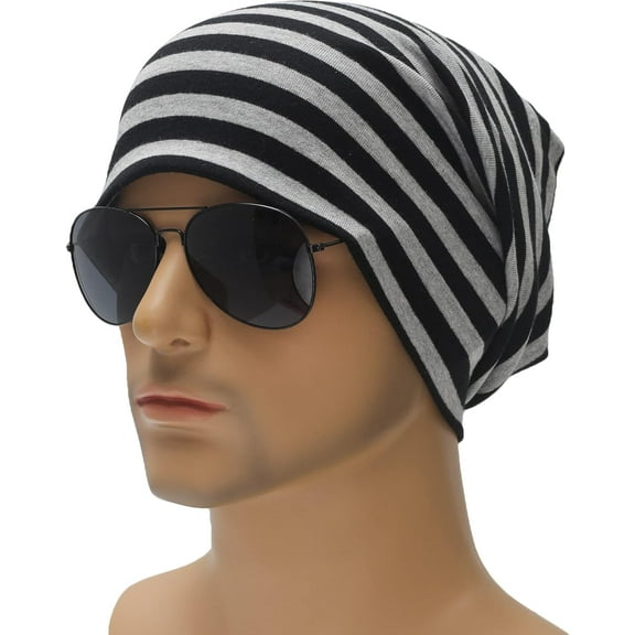 Cotton Thin Slouchy Beanie Hat for Men Women Fashion Soft Stretch Knit Skull Cap