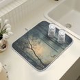 thumbnail image 4 of Yayeee Drying Mat for Kitchen Counter Dishes Microfiber Coffee Decorative Pad, Retro Forest, 4 of 9