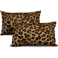 thumbnail image 2 of Leopard Throw Pillow Cover 2 Pcs Cheetah Animal Print Pillows Covers 12x20 Soft Bed Decorative Pillow Case for Home Couch Sofa Outdoor Decor, 2 of 6