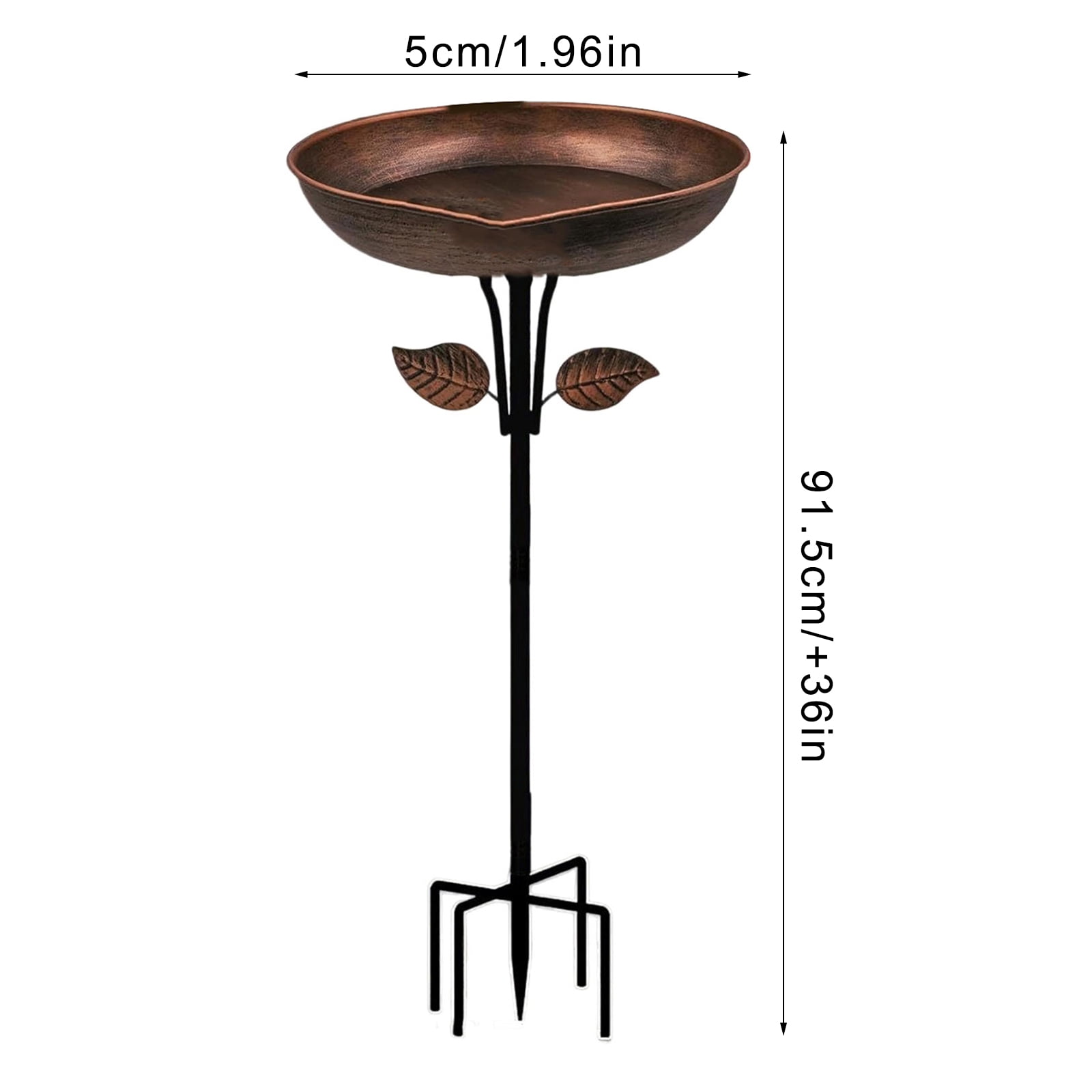 Garden Bird Bath Stake with Antique Finish Metal Construction Perfect for Attracting Birds to Your Yard