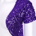 thumbnail image 5 of vastwit Womens Shiny Sequin Open Front Cardigan Short Sleeve Bolero Jacket Shrug Tops Purple One Size, 5 of 6