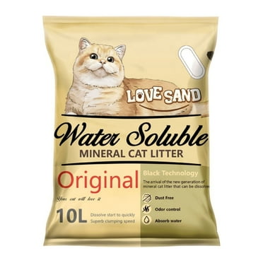 SKS Products Water Soluble Mineral Cat Litter 18lb, Flushable Kitty Litter Easy Clumping Kitty Litter Low Tracking Dust Free