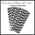 thumbnail image 2 of Just Artifacts 100pcs Decorative Striped Paper Straws (Striped, Black) - Decorative Paper Straws for Birthday Parties, Weddings, Baby Showers, and Life Celebrations!, 2 of 2