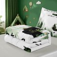 thumbnail image 5 of meiyoeat Personalized Monogrammed J Letter Zipper Full Size Comforter Sets with Fitted Sheet and 2 Pillowcases,Happy Camping Outdoor Adventure Zipper Bedding Set,Light Gray Reversible,4 Pieces, 5 of 7