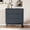 Dark Grey, variant on KeyWhat 3 Drawers Dresser for Bedroom, 32" Modern Fluted Nightstand with Faux Marble Top & Curved Profile Design, Wood Storage Cabinet for Living Room, Dark Grey