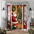 thumbnail image 4 of Funda de puerta navideña de 35x72 pulgadas - Cortina navideña para Santa Claus para decoración de puertas y paredes, tela de poliéster, fácil de instalar, 4 of 6