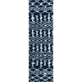 thumbnail image 3 of Jersey Shag Contemporary Geometric Navy and White Polypropylene Indoor Runner Rug, 2'x8' Rectangle, 3 of 9