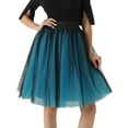 thumbnail image 1 of Falda de tul hasta la rodilla con tutú en capas para mujer: estilo vintage, fajín de satén desmontable, trabillas para cinturón, para fiestas/baile de graduación, 1 of 4