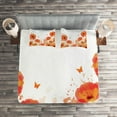 thumbnail image 2 of Ambesonne Flower Quilted Coverlet 3 Pcs, Bridal Watercolor Art, King Size, Red White, 2 of 2