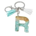 thumbnail image 1 of pstuiky Llavero con borla verde, colgante de cristal, lámina dorada, joyería de piedra, colgante, bolso, llavero, 1 of 2