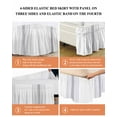 thumbnail image 5 of Modern Gray Striped Bed Skirt California King Size 16" Drop Simple White Background Ruffled Wrap Around Bed Skirts Adjustable Elastic Bedskirt Dust Ruffle for California King Size Bed, 5 of 7
